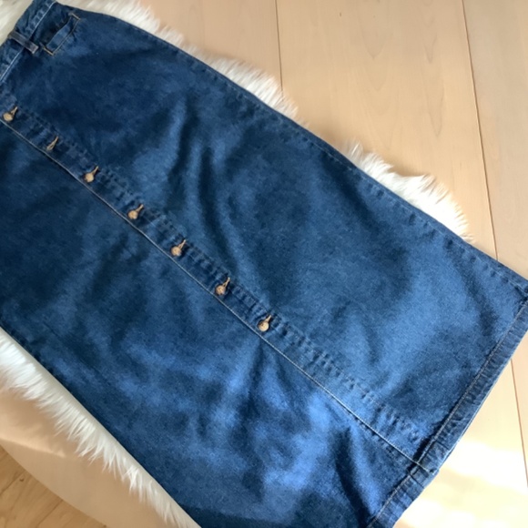 White Stagg Maxi Jean Skirt Size 14 - Picture 3 of 7